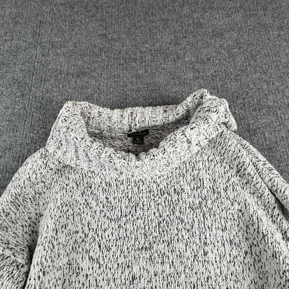 Eddie Bauer Sweater Womens Petite PL Gray Cowl Neck Tunic Chunky Knit Pullover - Picture 4 of 11